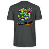 Unisex-T-Shirt Motiv "Chill and Win" (Druck hinten) - Anthrazit