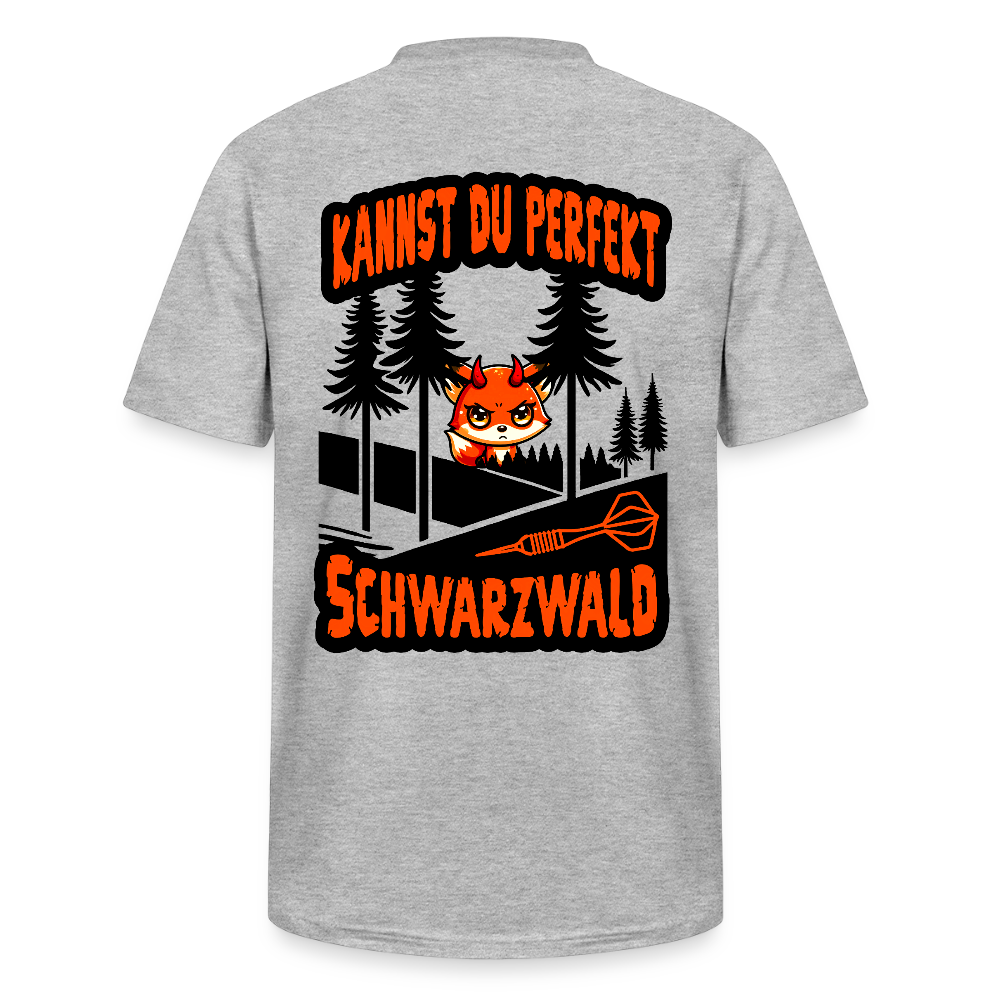 Darts T-Shirt mit V-Ausschnitt Motiv "Schwarzwald Perfekt" - Grau meliert