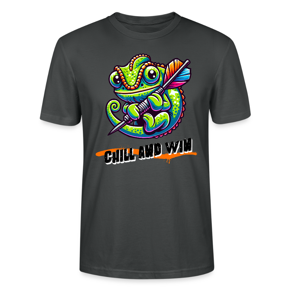 Unisex-T-Shirt Motiv "Chill and Win" (Druck vorne) - Anthrazit