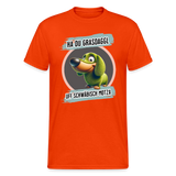 Gildan Fun T-Shirt Motiv "Ha du Grasdaggl" (Druck vorne) - kräftig Orange