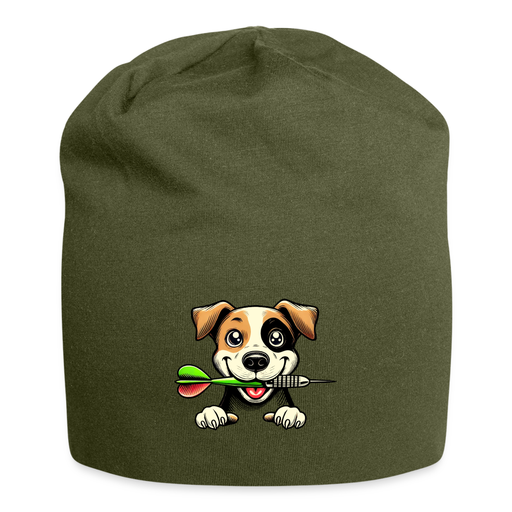 Jersey-Darts-Beanie "Motiv Dartdogs 2" Unisex - Olive