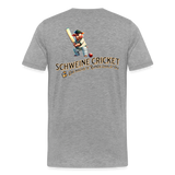 Premium Darts T-Shirt Motiv "Schweine Cricket" - Grau meliert