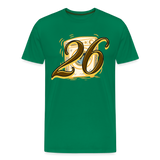 Kontrast Darts T-Shirt Motiv "Waschmaschine 1" fuer maenner (druck vorne) - Kelly Green