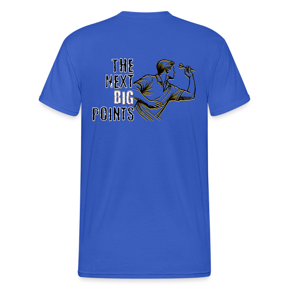 Gildan Heavy Darts T-Shirt Motiv "Next Big Points" fuer maenner (druck hinten) - Königsblau