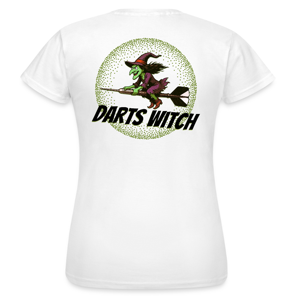 Frauen Darts-T-Shirt Motiv "Darts Witch" (druck hinten) - Weiß