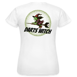 Frauen Darts-T-Shirt Motiv "Darts Witch" (druck hinten) - Weiß