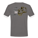 Kontrast Darts T-Shirt Motiv "Next Big Points" fuer maenner (druck hinten) - Dunkelgrau/Weiß
