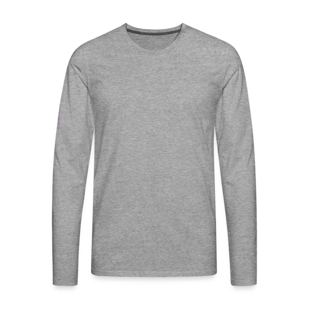 Premium Langarmshirt Motiv Punkdackel (Druck hinten, vier Farben, bis 5XL) - Grau meliert