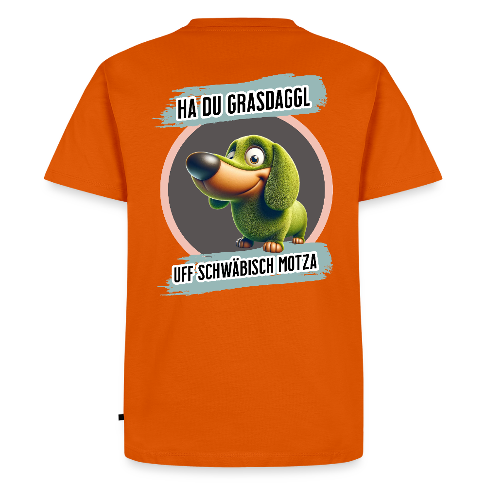 Fun T-Shirt Motiv "Ha du Grasdaggl" - Orange 