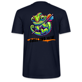 Unisex-T-Shirt Motiv "Chill and Win" (Druck hinten) - Navy