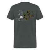 Gildan Heavy Darts T-Shirt Motiv "Next Big Points" fuer maenner (druck hinten) - Dunkelgrau meliert