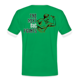 Kontrast Darts T-Shirt Motiv "Next Big Points" fuer maenner (druck hinten) - Kelly Green/Weiß