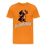 Maenner Fun T-Shirt Motiv "Grasdaggl" (Druck vorne) - Orange