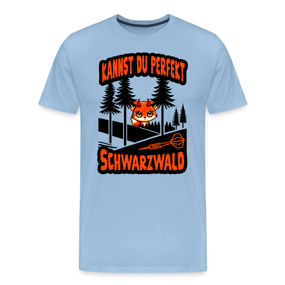 Premium-Darts-T-Shirt Motiv "Schwarzwald Perfekt" (druck vorne) - Sky