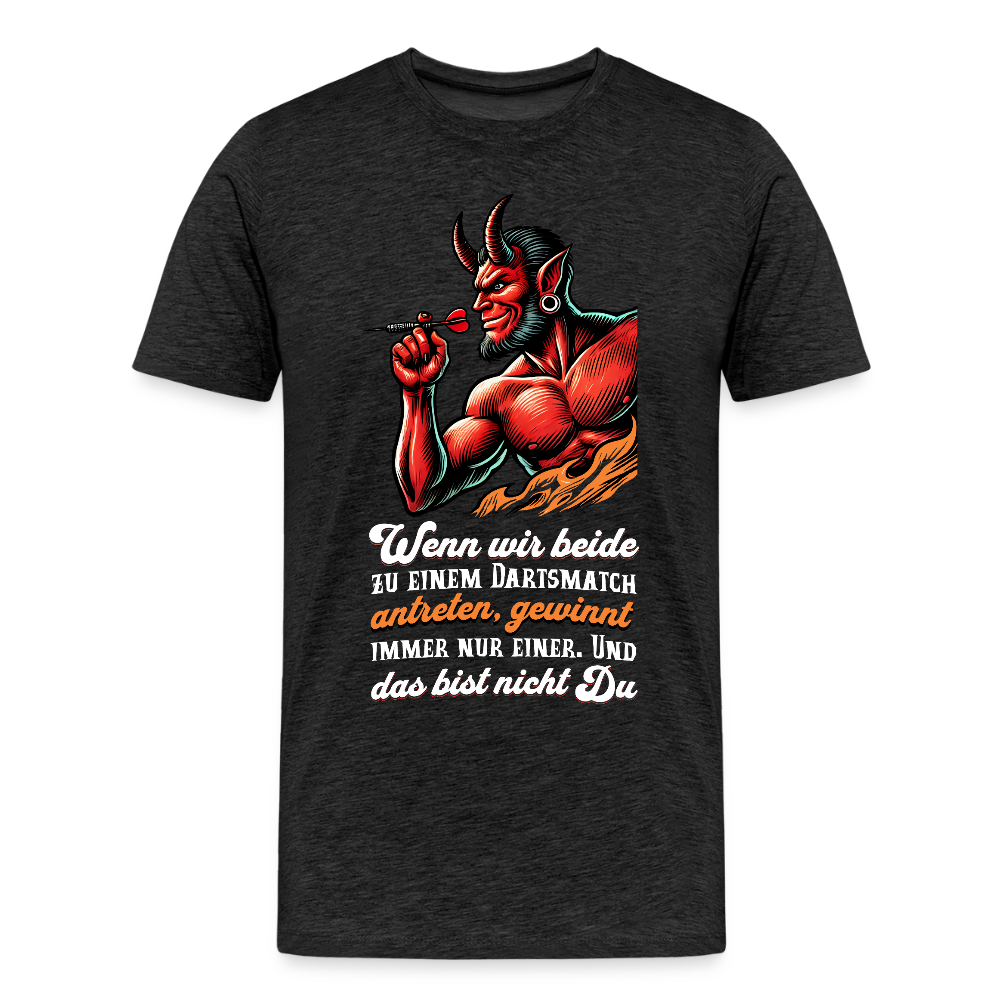 Darts-T-Shirt Motiv "Matchwinner" fuer maenner (Druck vorne, dunkle stoffe) - Anthrazit