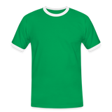 Kontrast Darts-T-Shirt fuer Maenner Motiv "Don't Pray" (Druck hinten) - Kelly Green/Weiß