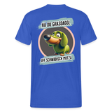 Gildan Fun T-Shirt Motiv "Ha du Grasdaggl" (Druck hinten) - Königsblau