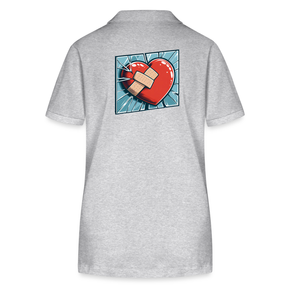 Frauen Poloshirt Variation 1 - Grau meliert