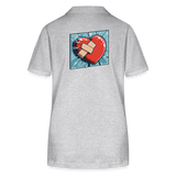 Frauen Poloshirt Variation 1 - Grau meliert