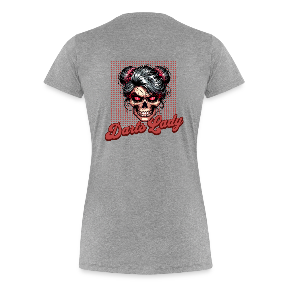 Frauen Premium Darts T-Shirt: Darts Lady - Grau meliert