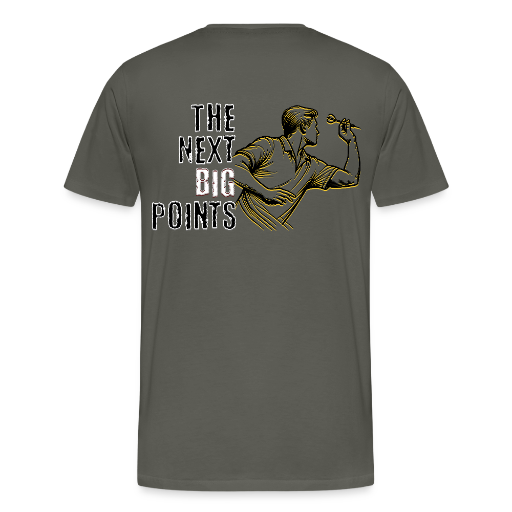Premium Darts T-Shirt Motiv "Next Big Points" - Asphalt