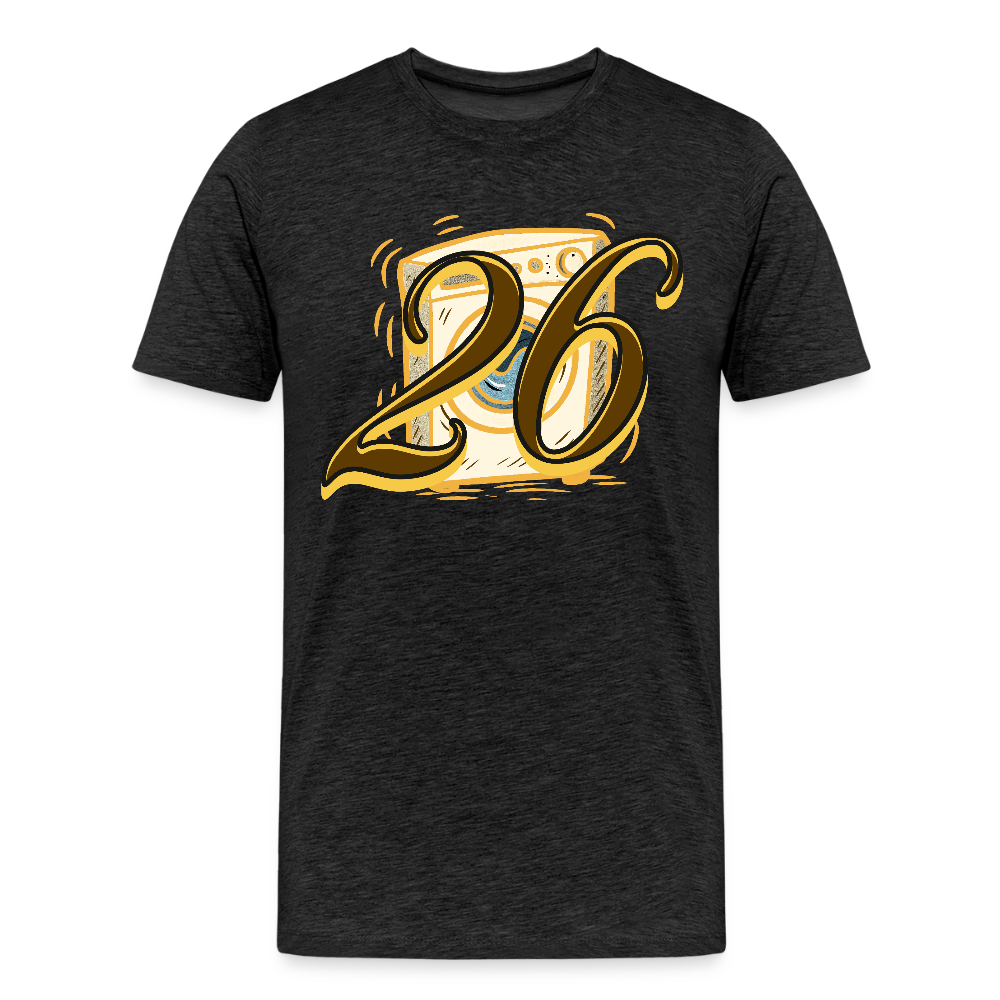 Kontrast Darts T-Shirt Motiv "Waschmaschine 1" fuer maenner (druck vorne) - Anthrazit