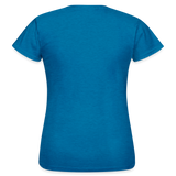 Frauen Darts-T-Shirt Motiv "Darts Witch" (druck vorne) - Antikblaues Saphir meliert