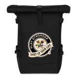 Darts-Rolltop-Rucksack Motiv "Play Stronger" - Schwarz