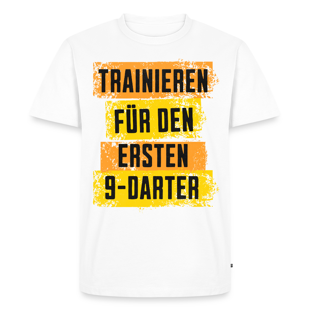 Premium Darts-T-Shirt Motiv „9-Darter“ - Weiß