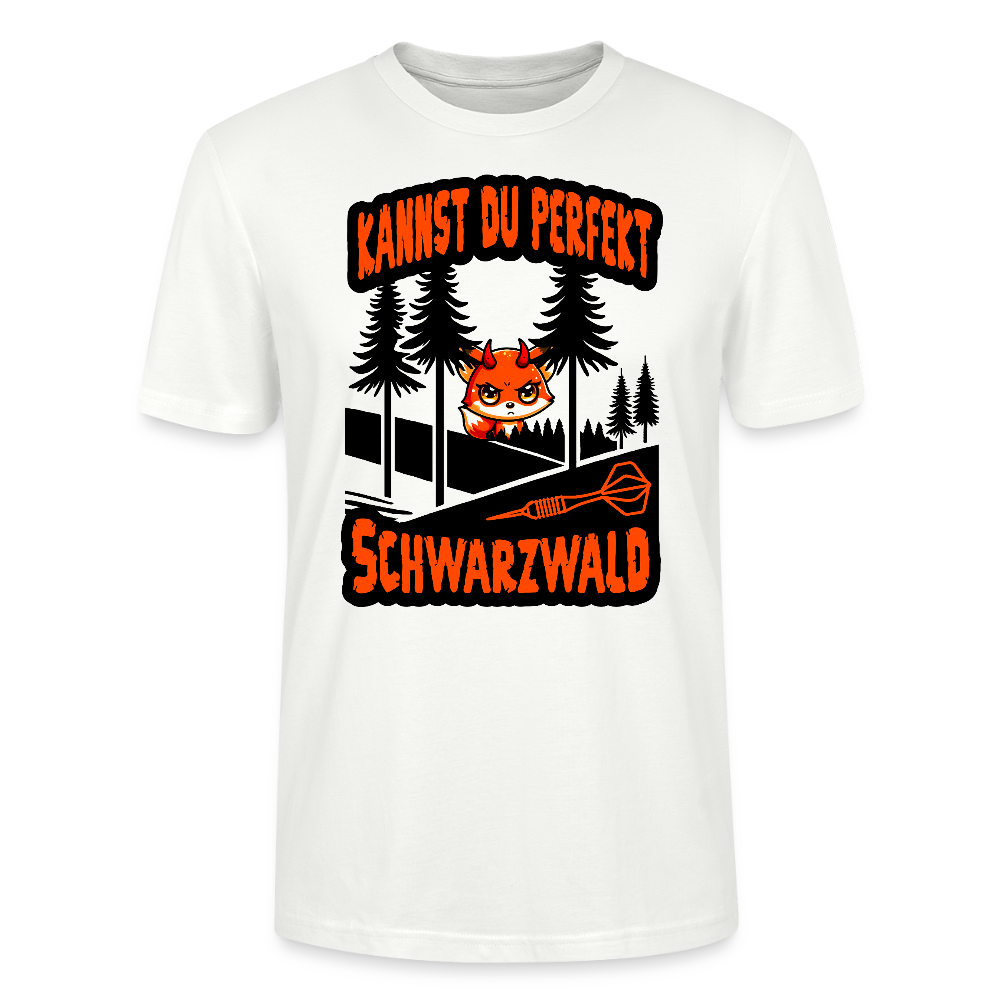 Unixex Darts-T-Shirt Motiv "Schwarzwald Perfekt" (druck vorne) - Weiß