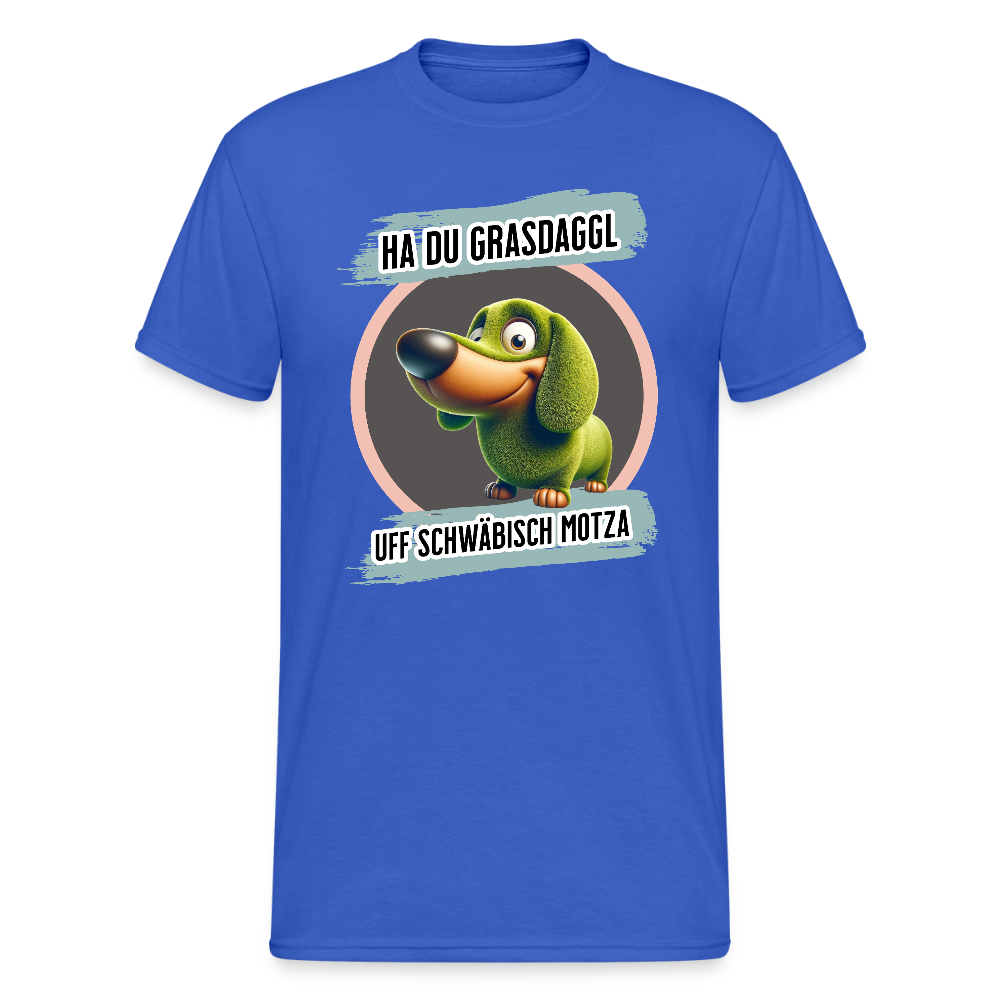 Gildan Fun T-Shirt Motiv "Ha du Grasdaggl" (Druck vorne) - Königsblau