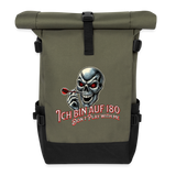 Rolltop-Darts-Rucksack Motiv "auf 180" - Olive/Schwarz