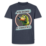 Maenner Fun T-Shirt Motiv "Ha du Grasdaggl" - Jeansblau 