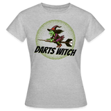 Frauen Darts-T-Shirt Motiv "Darts Witch" (druck vorne) - Grau meliert