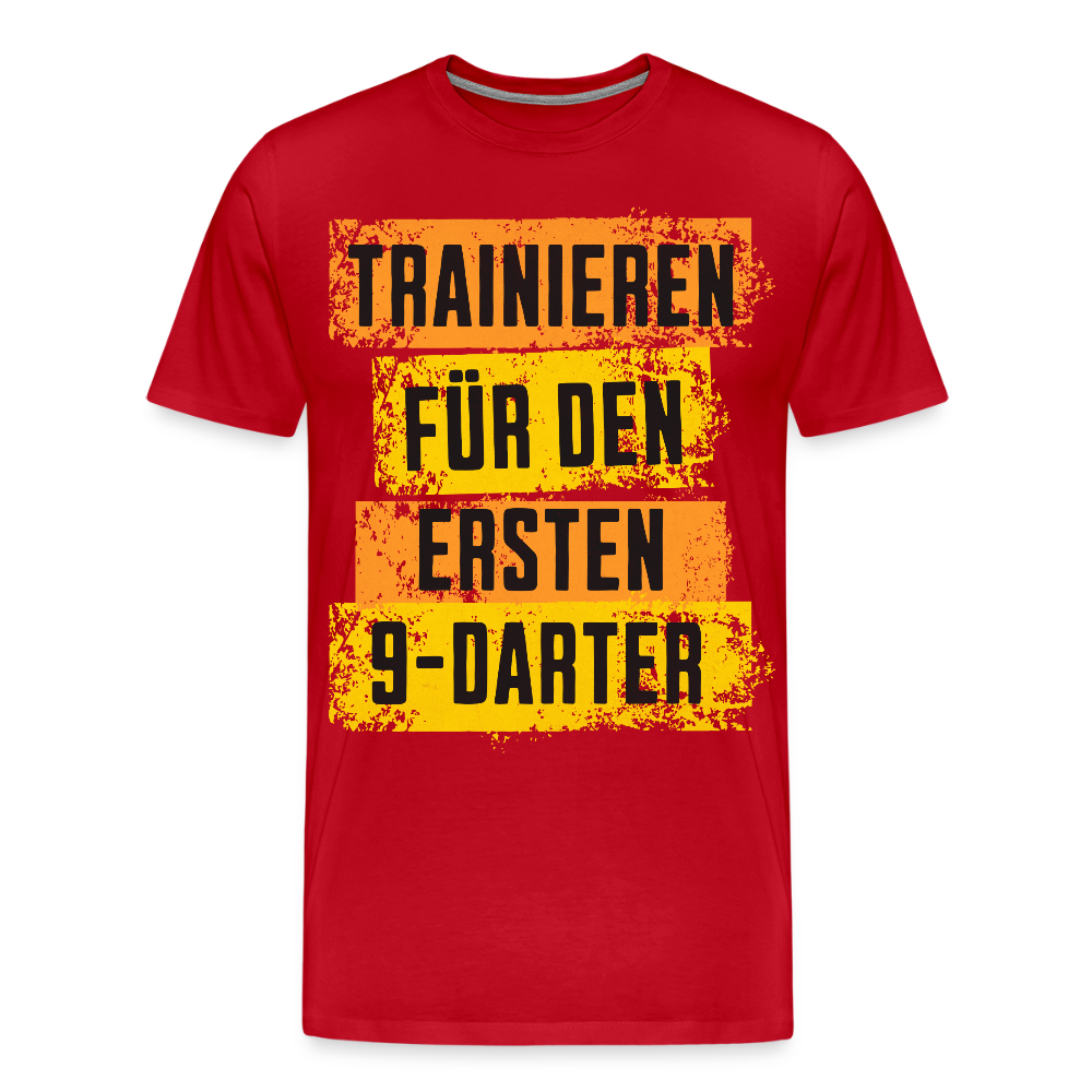 Premium Darts-T-Shirt Motiv „9-Darter“ - Rot