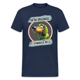 Gildan Fun T-Shirt Motiv "Ha du Grasdaggl" (Druck vorne) - Navy