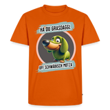 Maenner Fun T-Shirt Motiv "Ha du Grasdaggl" - Orange 