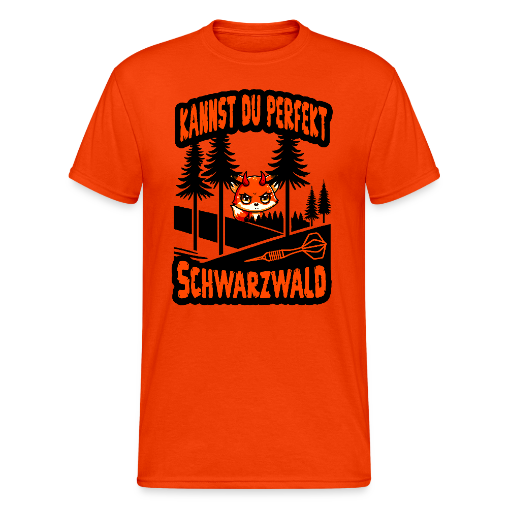 Gildan Heavy Darts-T-Shirt Motiv "Only God" fuer maenner (druck vorne) - kräftig Orange