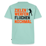 Premium-Darts-T-Shirt Motiv "Dartsfluch" (druck hinten) - Mint 