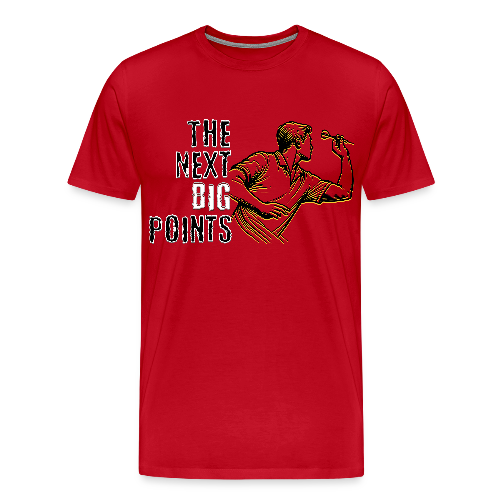 Premium Darts T-Shirt Motiv "Next Big Points" - Rot