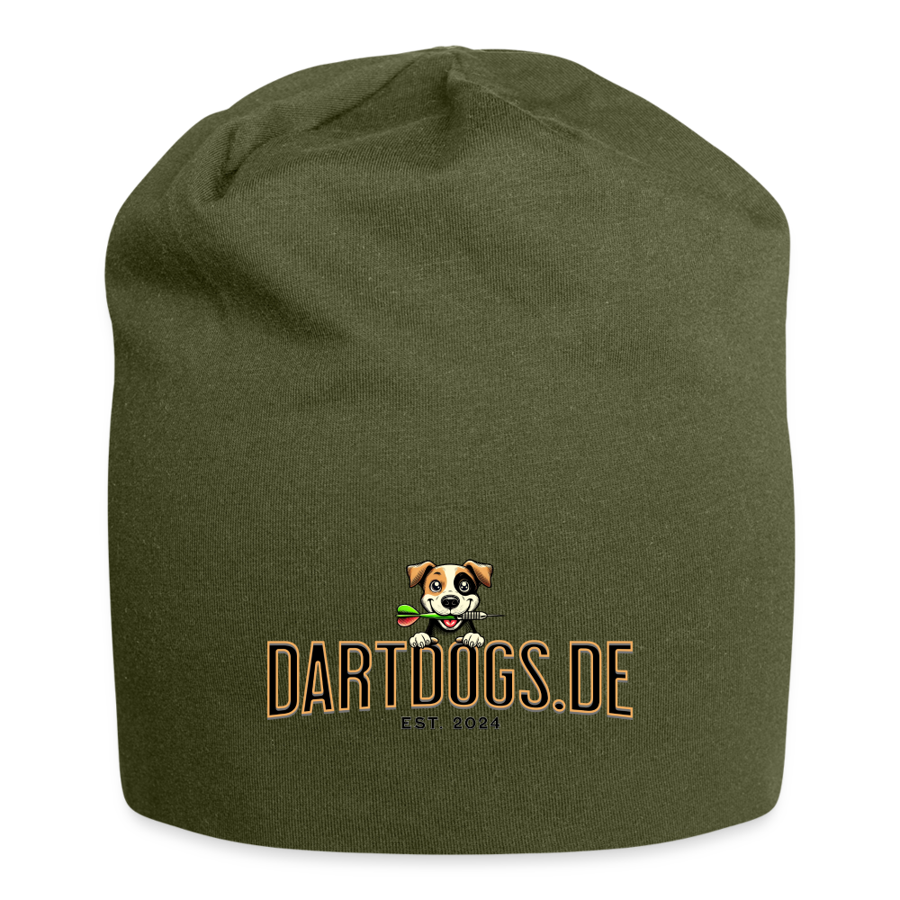 Jersey-Darts-Beanie "Motiv Dartdogs" Unisex - Olive