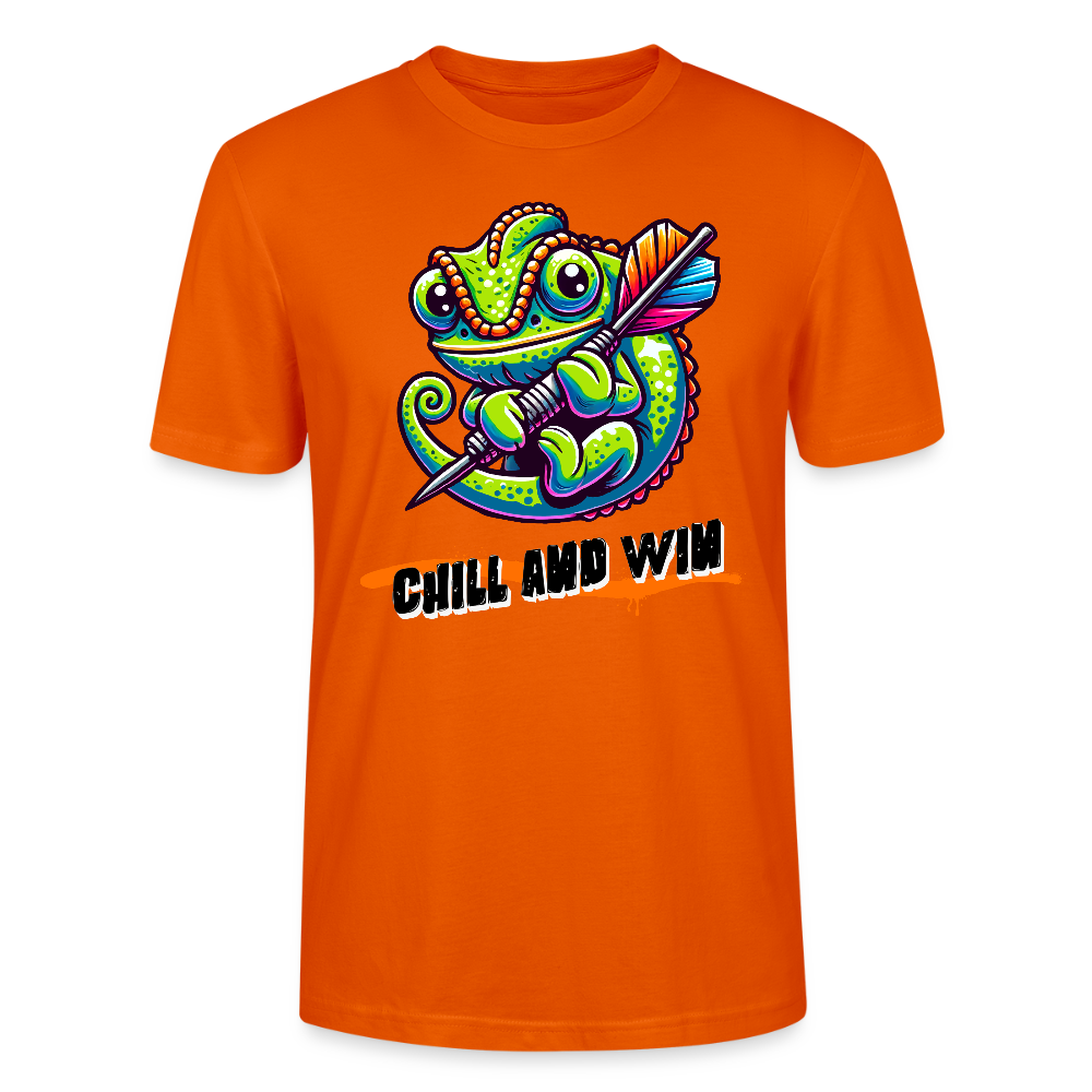 Unisex-T-Shirt Motiv "Chill and Win" (Druck vorne) - Tieforange