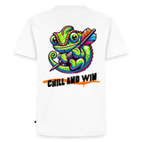 Premium Darts-T-Shirt Motiv „Chill and Win“ - Weiß