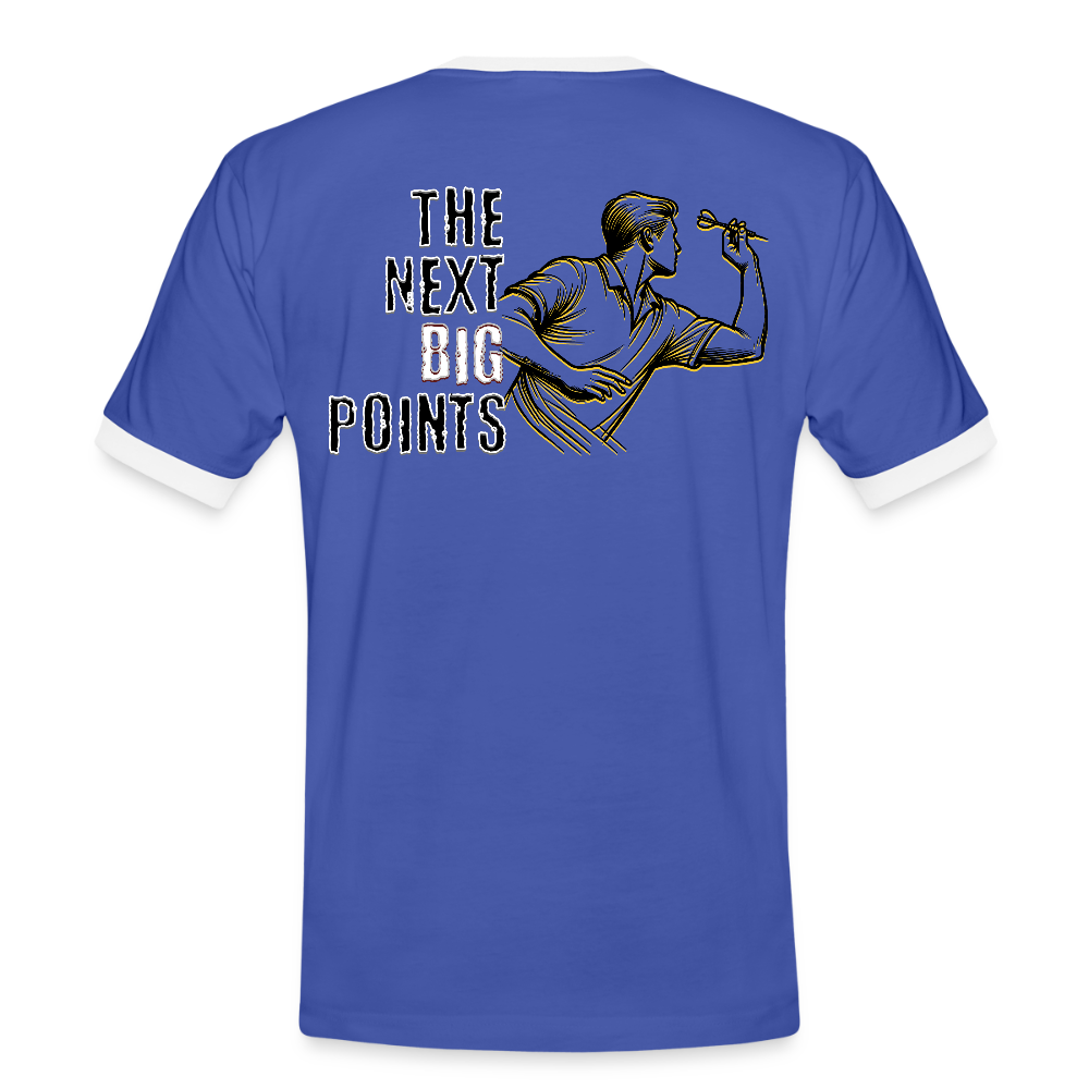 Kontrast Darts T-Shirt Motiv "Next Big Points" fuer maenner (druck hinten) - Blau/Weiß
