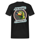 Gildan Fun T-Shirt Motiv "Ha du Grasdaggl" (Druck hinten) - Schwarz