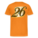 Kontrast Darts T-Shirt Motiv "Waschmaschine 1" fuer maenner (druck hinten)) - Orange