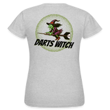 Frauen Darts-T-Shirt Motiv "Darts Witch" (druck hinten) - Grau meliert