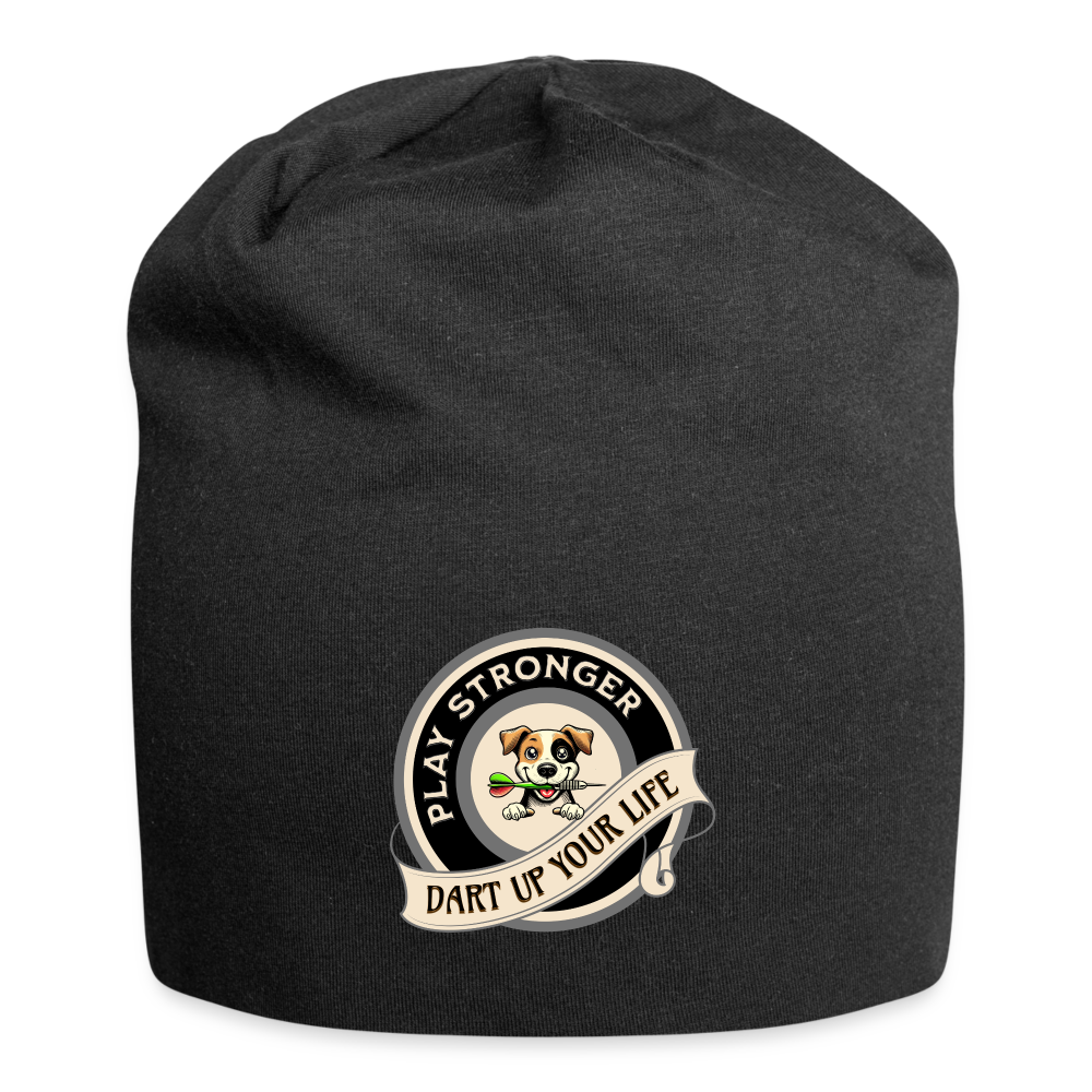 Jersey-Darts-Beanie Motiv "Play Stronger" Unisex - Schwarz