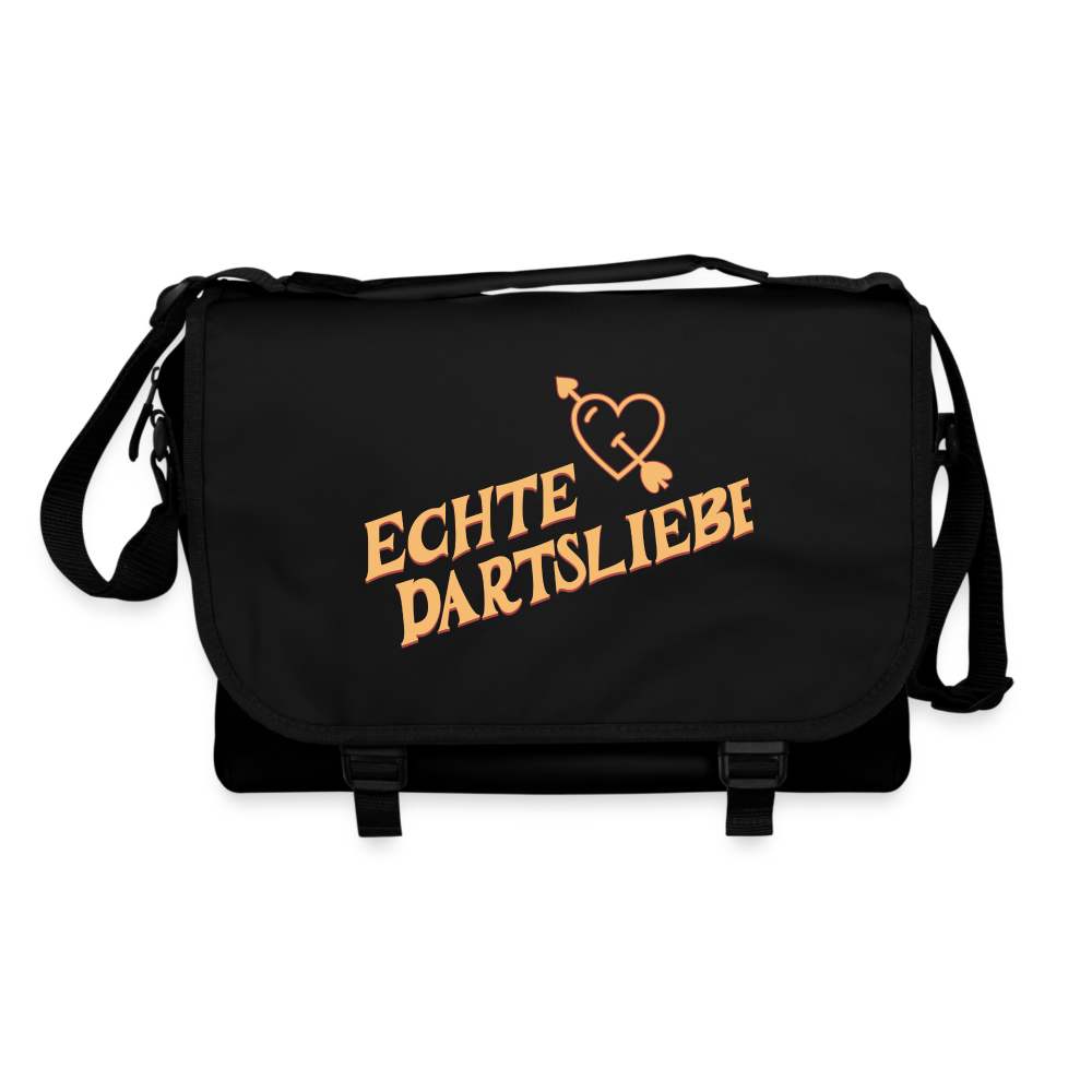 Darts-Umhaengetasche Motiv "Echte Dartsliebe" - Schwarz/Schwarz