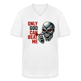 Darts T-Shirt mit V-Ausschnitt Motiv „Only God“ - Weiß